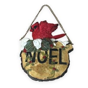 Jubilee Giftware Cardinal Noel Plaque Sign Resin Christmas Holiday In/Outdoor‎